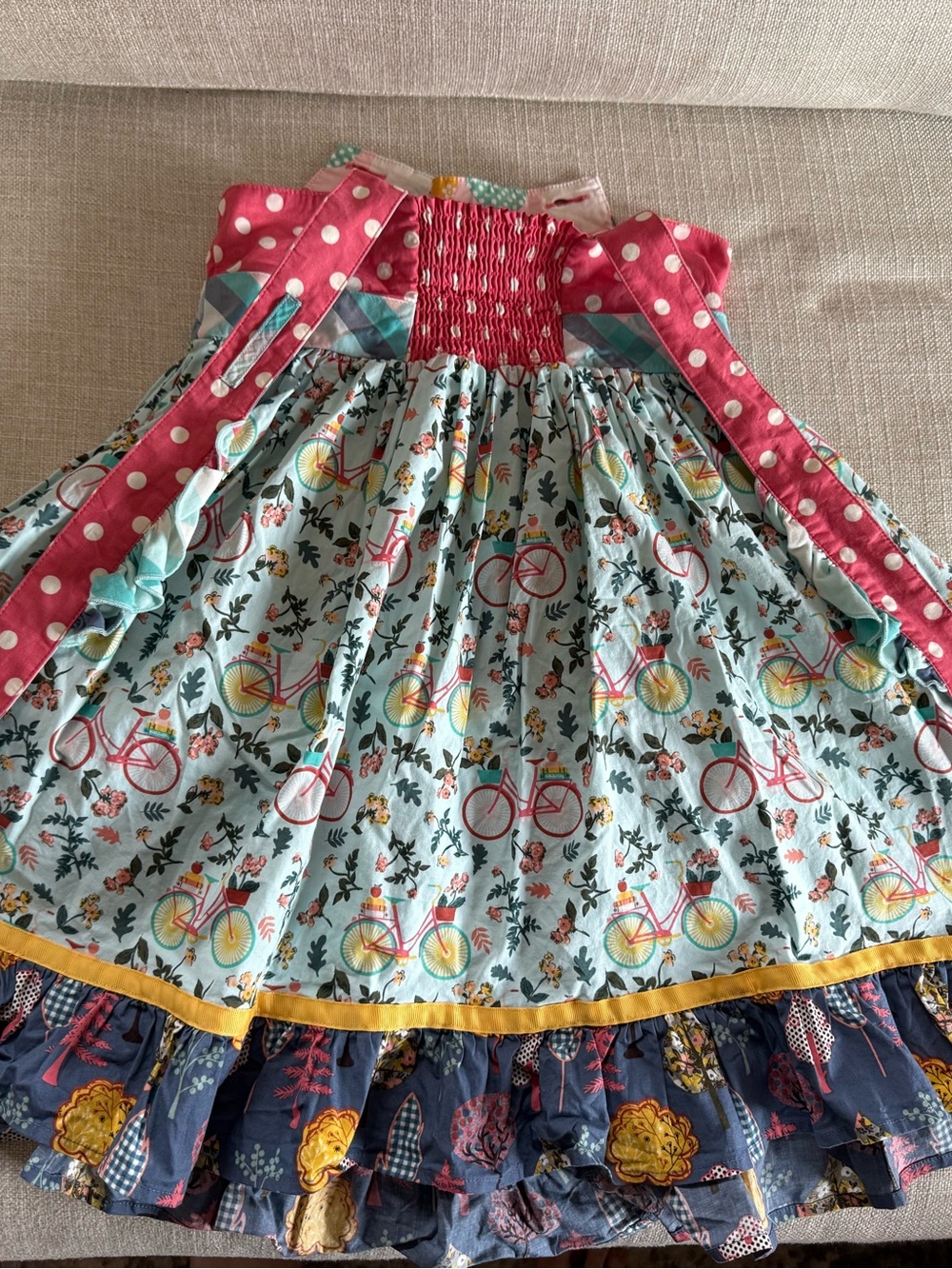 Matilda Jane Pink & Teal Apple & Books Apron Dress - Picture 3 of 3